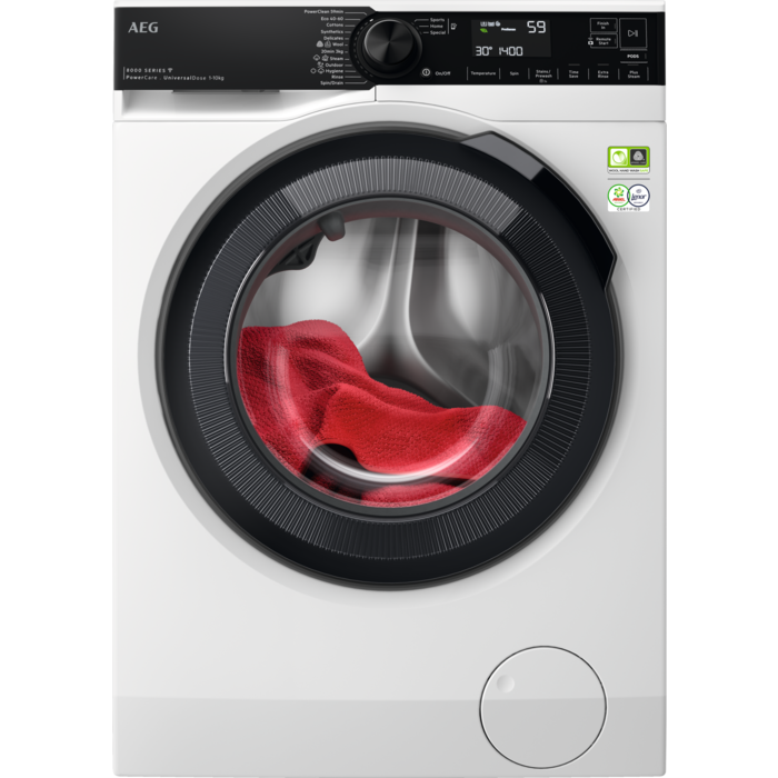 AEG 8000 Series Front loader Washing Machine - White -10kg - 1400RPM - A RATED - LFR84146UC