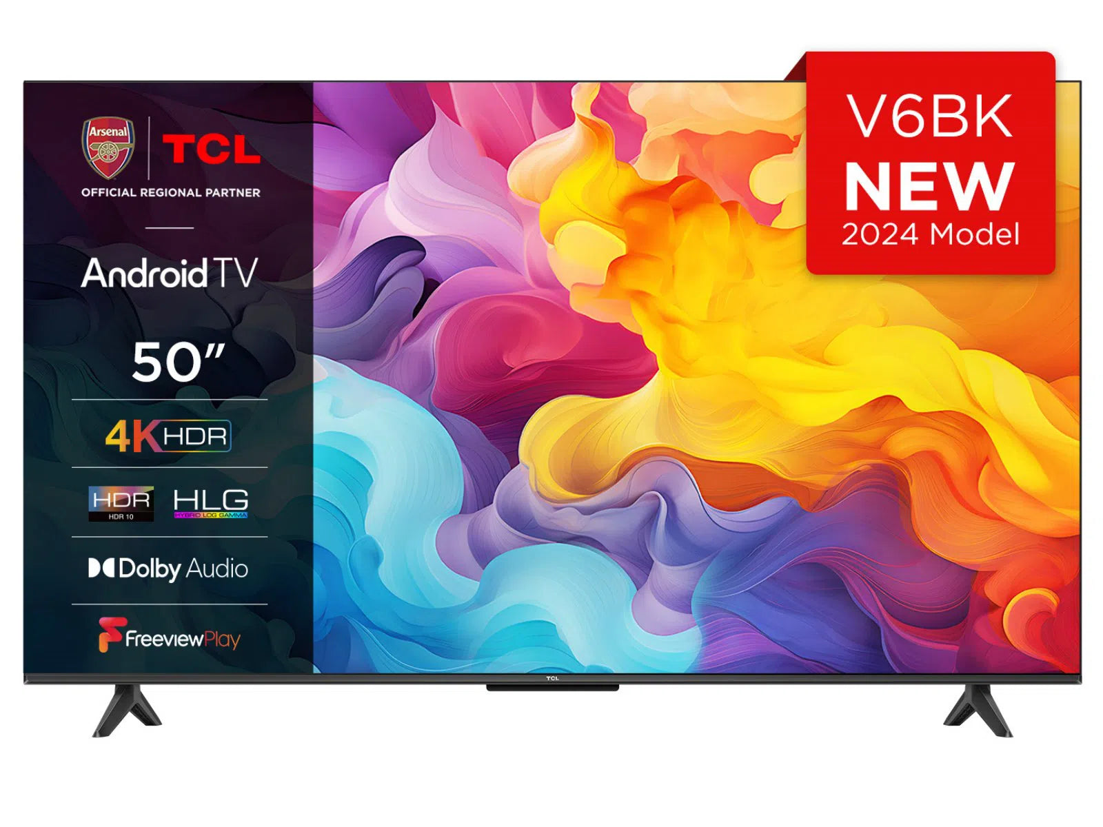 50V6BK - TCL 50” 4K HDR Smart Android TV
