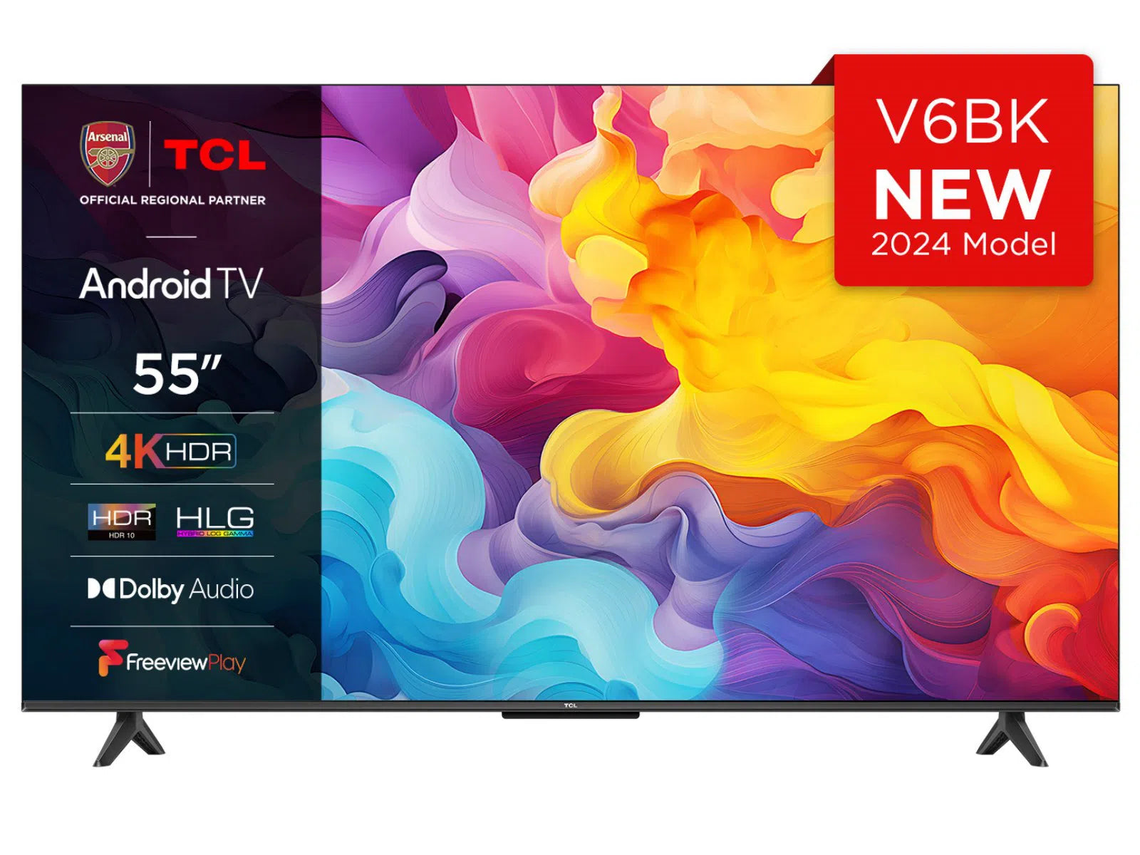 55V6BK - TCL 55” 4K HDR Smart Android TV