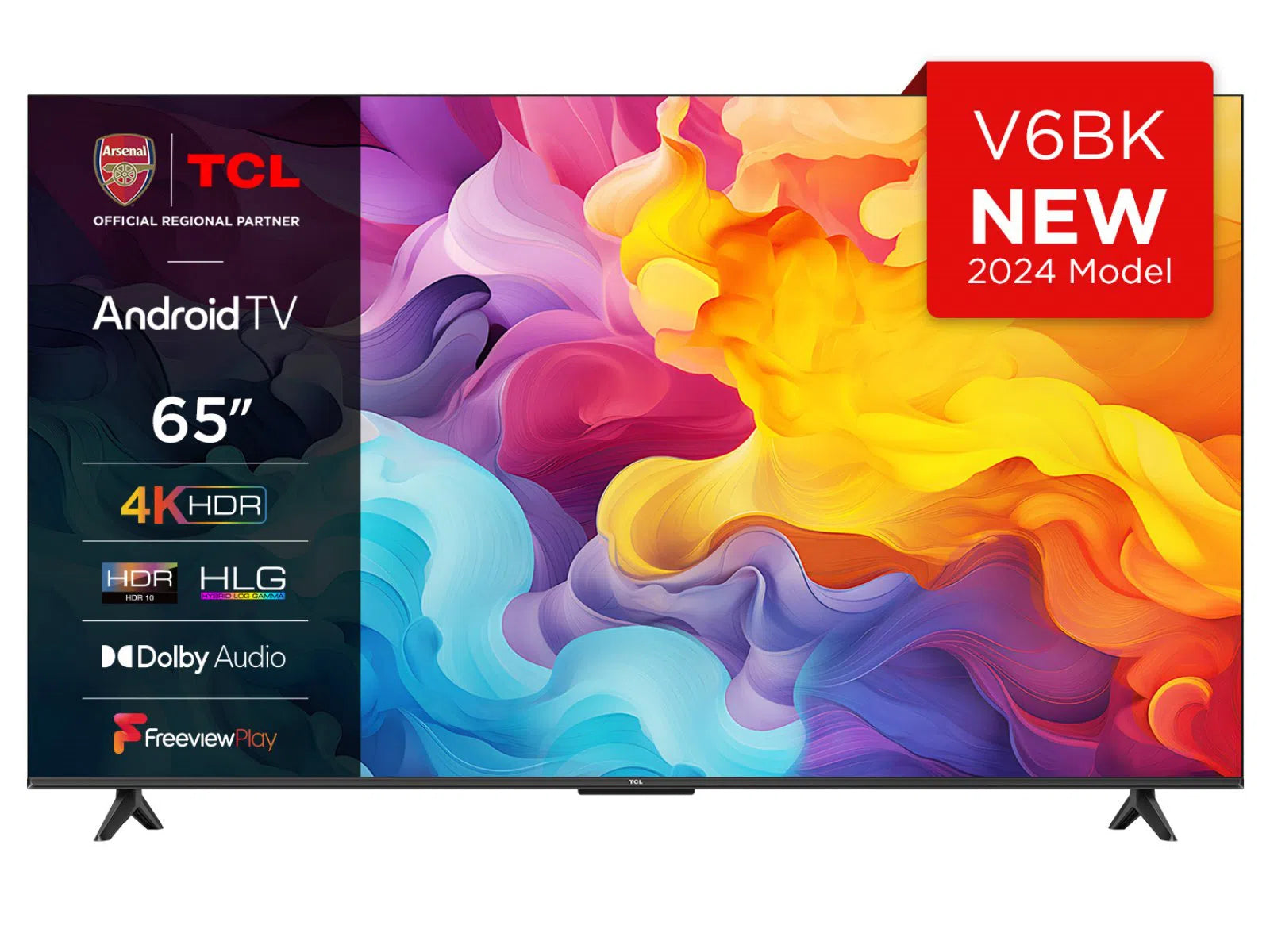 65V6BK - TCL 65” 4K HDR Smart Android TV