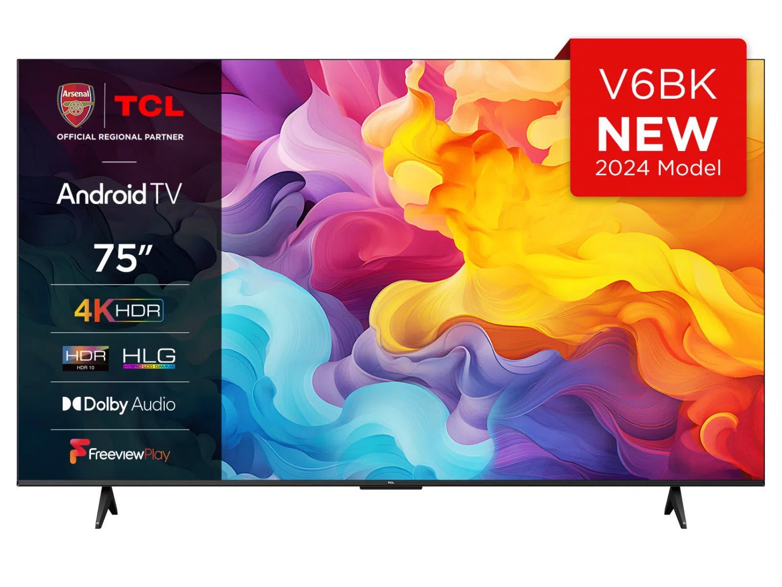 75V6BK - TCL 75” 4K HDR Smart Android TV