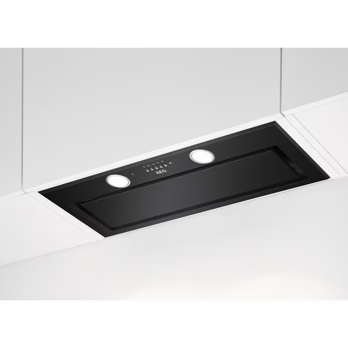 AEG integrated/canopy hood - black -  A rated - 80 cm - DGE5861HB