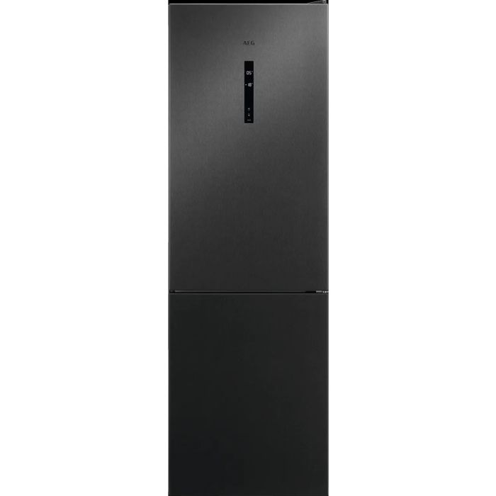 AEG Freestanding 60/40 Fridge Freezer - Black Steel - E rated - RCB732E3MB